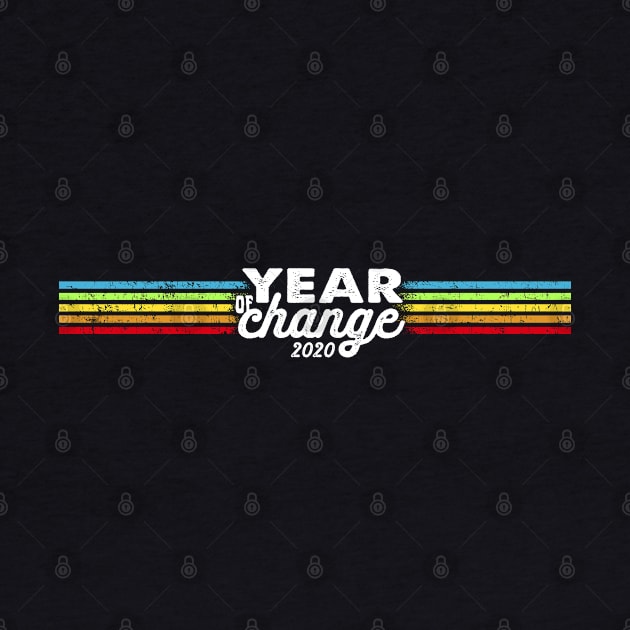 2020 Year of Change - Retro Stripes Rainbow by Jitterfly